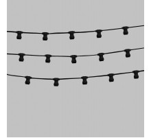 Гирлянда Белт-Лайт 2 жилы, 50м, шаг 40см, 125 патронов E27, IP65, черный плоский провод ПВХ 331-262  PROconnect