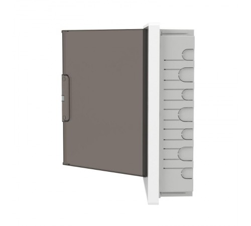 Щиток 24 мод встраиваемый для полых стен FRAME, белый, с тонированной  дверцей, с 4 шинами PEN (2шт на 8 отв. и 2шт на 6 отв.)  F24B3WD  DKC