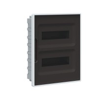 Щиток 24 мод встраиваемый для полых стен FRAME, белый, с тонированной  дверцей, с 4 шинами PEN (2шт на 8 отв. и 2шт на 6 отв.)  F24B3WD  DKC