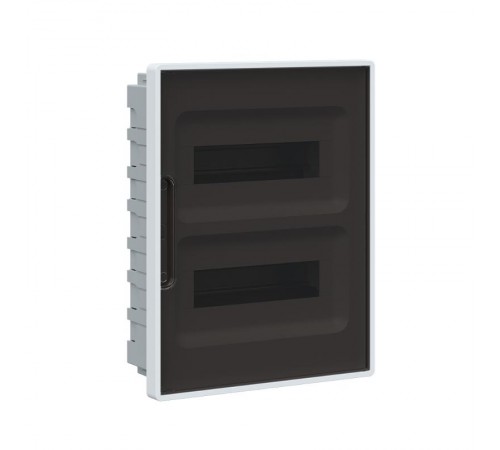 Щиток 24 мод встраиваемый для полых стен FRAME, белый, с тонированной  дверцей, с 4 шинами PEN (2шт на 8 отв. и 2шт на 6 отв.)  F24B3WD  DKC