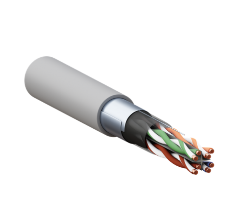 Кабель витая пара TERACOM PRO CAT.6 F/UTP 4 пары solid 23AWG цвет серый упак. 305м  TRP-6FTP-04PVC-GY-IN3  EKF