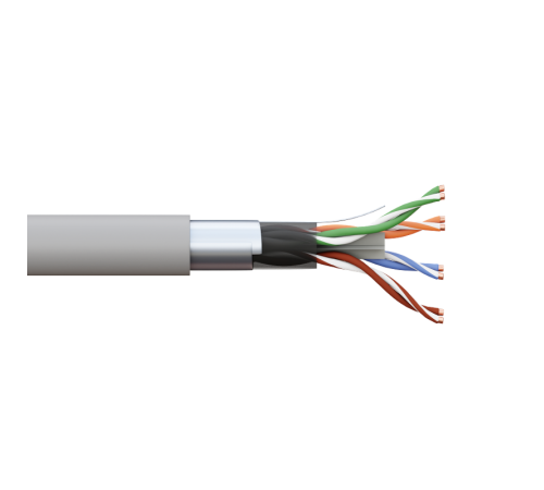 Кабель витая пара TERACOM PRO CAT.6 F/UTP 4 пары solid 23AWG цвет серый упак. 305м  TRP-6FTP-04PVC-GY-IN3  EKF