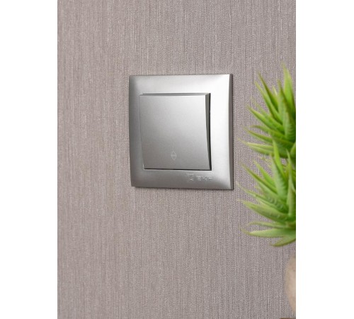 Валенсия лицевая панель выключателя проходного 1-кл. 10А сталь EKF PROxima   ESV10-L-025-30   EKF