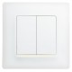 Etika Белый Выключатель 2-х клавишный с подсветкой, 10А, винтовые клеммы  672204  Legrand