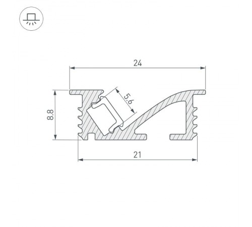 Профиль SL-BEVEL-W21-F-2000 ANOD BLACK (ARL, Алюминий) 048997 Arlight