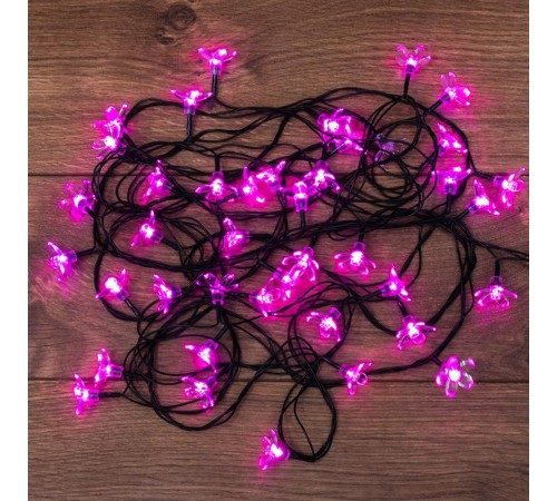 Гирлянда светодиодная "Цветы Сакуры" 50 LED РОЗОВЫЕ 7 метров с контроллером  303-038  NEON-NIGHT