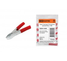 Зажим "крокодил" ЗК 10А 50мм красный (10шт)   SQ0541-0009  TDM