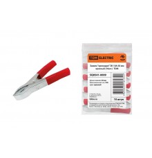 Зажим "крокодил" ЗК 10А 50мм красный (10шт)   SQ0541-0009  TDM