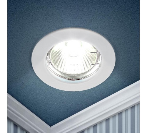 Светильник точечный встраиваемый под лампу KL1 50Вт MR16 белый литой  C0043653  ЭРА