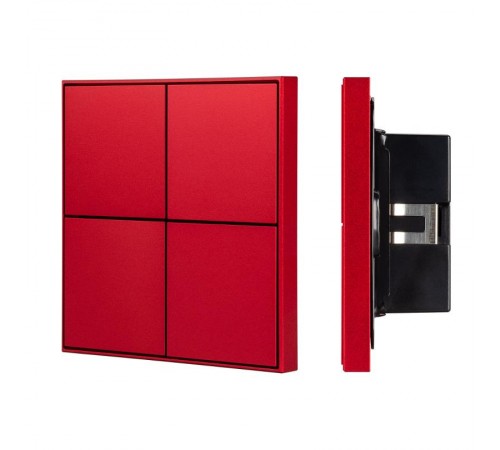 INTELLIGENT ARLIGHT Кнопочная панель KNX-304-23-IN Rose Red (BUS, Frame) (IARL, IP20 Металл, 2 года)  039668  Arlight