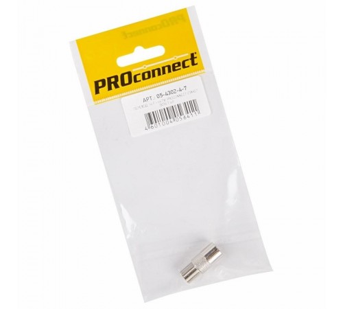 Переходник антенный, (гнездо F - штекер TV), (1шт.) (пакет) PROconnect  05-4303-4-7  PROconnect