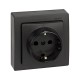 Simon 73 Накладка со шторками на розетку с/з, S73 Loft, графит  73041-62  Simon