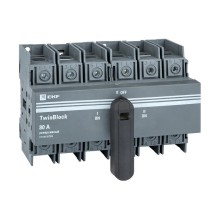 Рубильник 80A 3P реверсивный c рукояткой управления для прямой установки TwinBlock EKF  tb-s-80-3p-rev  EKF
