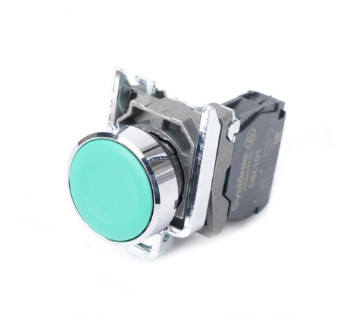 Кнопка SB4 в сборе модульная 22мм зеленая с возвратом металл 1НО  SB4BA31  SE