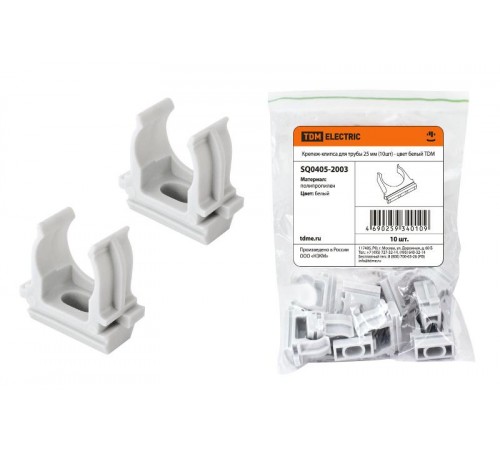 Крепеж-клипса для трубы 25 мм (10шт) - цвет белый  SQ0405-2003  TDM