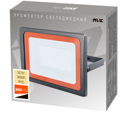 Прожектор светодиодный СДО PFL -SC-  50w  3000K (ТЕПЛЫЙ БЕЛЫЙ СВЕТ) IP65  5010079  Jazzway