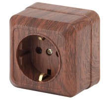 2-202-10 Intro Розетка 2P+E Schuko, 16А-250В, IP20, ОУ, Quadro, венге  Б0030124  Intro