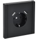 FORTE&PIANO Розетка с заземлением, со шторками в/к 16А USB A+A 3,1А FP145 черный  FP-R14-16-U21-D31-K02  IEK