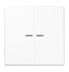 Двойная клавиша с окошками для балансирных механизмов выключателей (кнопок), в комплекте с CD95HP (крепежный элемент), возможно IP44; дюропласт; белый