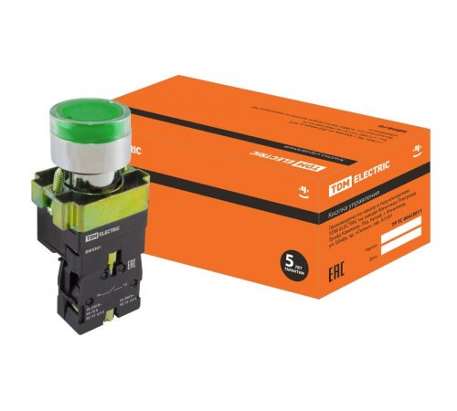 Кнопка BW3361 с подсветкой зеленый 1з   SQ0704-0054  TDM