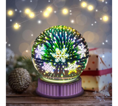 Шар с внутренней проекцией Снежинки, ENGDS-15   3*AAA, IP20  Б0051951  ЭРА