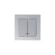 AtlasDesign Алюминий Выключатель 2-клавишный с подсветкой, сх.5а, 10АХ, механизм  ATN000353  SE