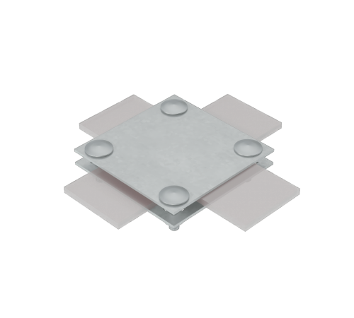 Соединитель крестообразный для полосы до 50 мм с 2 пластинами ZN  2XS-B50 ZN  КМ - профиль