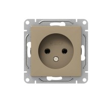 Механизм розетки, 16А, с заземлением, без шторок, шампань Эпика  UP1-SOC-110 EKF