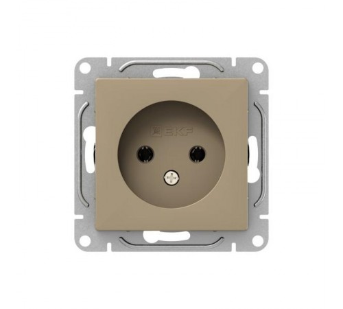 Механизм розетки, 16А, без заземления, со шторками, шампань Эпика  UP1-SOC-101 EKF