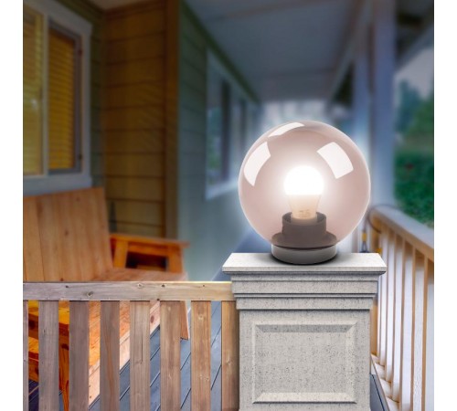 Светильник садово-парковый НТУ 01-150-405 без опоры, шар дымчатый D=400 mm  Б0048069  ЭРА