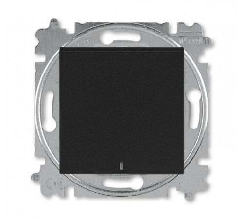 ABB Levit Антрацит / дымчатый чёрный Выключатель кнопочный 1-кл. с подсветкой  3559H-A91447 63W  2CHH599147A6063  ABB