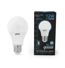 Лампа светодиодная A60 12W 1200lm 6500K E27 LED 1/10/50  102502312  Gauss
