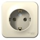 Blanca Молочный О/У Розетка с заземлением без шторок, 16А, 250В  BLNRA010102  SE