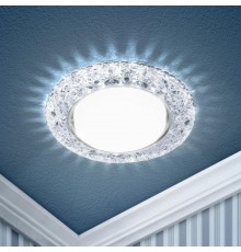 Светильник точечный встраиваемый под лампу DK LD25 15Вт GX53 прозрачный с подсветкой  Б0029635  ЭРА