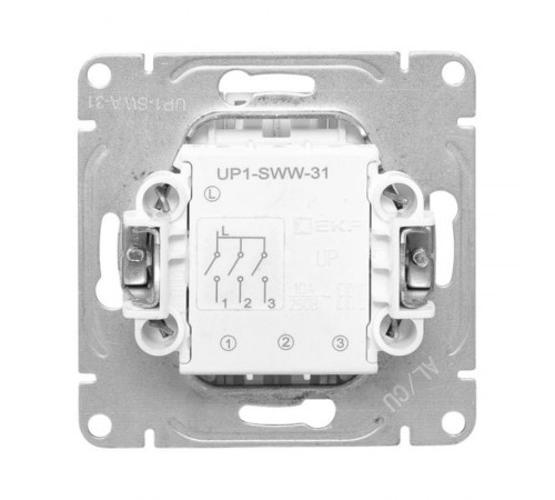 Механизм выключателя, трёхклавишный, алюминий Эпика EKF  UP1-SWA-31  EKF
