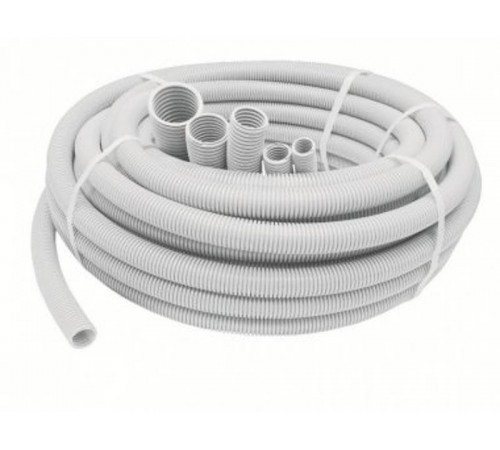 Труба гофр.16мм ПВД без зонда легкая (белая)  31600Б  Рувинил