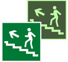 Знак эвакуационный E 16 "Направление к эвакуационному выходу по лестнице вверх" 200х200 мм  an-e-16-f  EKF