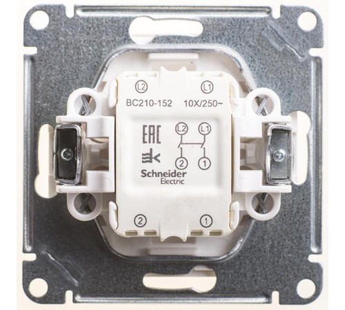 W59 Белый Выключатель 1-клавишный 2-полюсный, 10А  VS210-152-1-86  SE