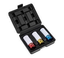 Набор шестигранных ударных удлиненных торцевых головок для колесных дисков, 1/2", 3 предмета (17, 19, 21мм)  KR-12-8423  Kranz