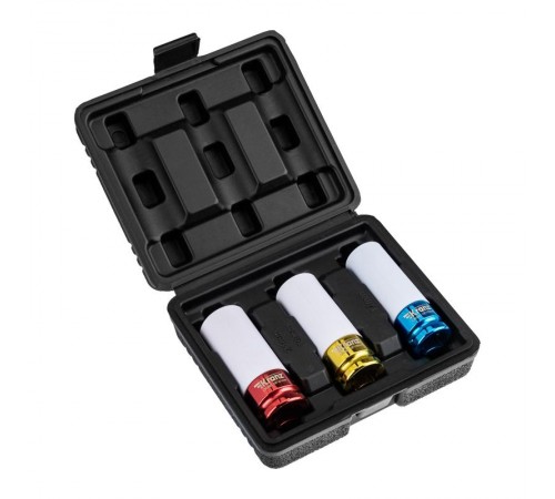 Набор шестигранных ударных удлиненных торцевых головок для колесных дисков, 1/2", 3 предмета (17, 19, 21мм)  KR-12-8423  Kranz