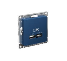 AtlasDesign Аквамарин USB Розетка A + тип-C 45Вт высокоскоростной заряд QC,PD, механизм  ATN001129  SE