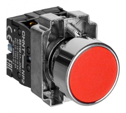 Кнопка управления NP2-BA45 без подсветки красная, 1НО+1НЗ, IP40 (R)  573966  CHINT
