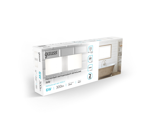 Светильник светодиодный для зеркал Iola BR031 6W 300lm 200-240V 290mm LED 1/20  BR031  Gauss