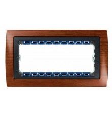 Simon 82 Рамка декоративная, (+суппорт), 5 узких (2 широких+1 узкий) модулей, S82C, вишня-графит  82855-61  Simon