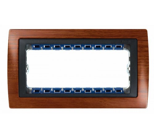 Simon 82 Рамка декоративная, (+суппорт), 8 узких (4 широких) модулей, S82C, вишня-графит  82885-61  Simon