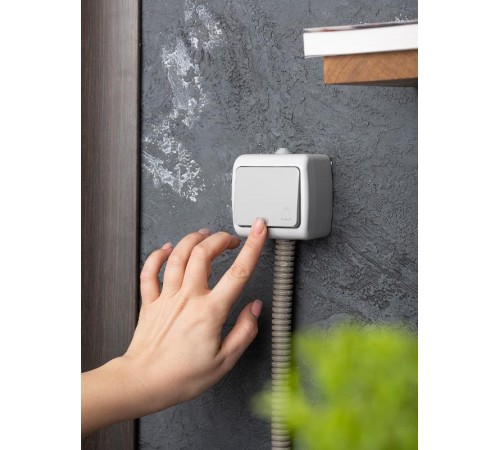 Мурманск Кнопка звонка 1-клавишная 10А IP54 серая EKF  EFZ10-026-30-54  EKF