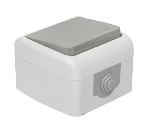 Мурманск Кнопка звонка 1-клавишная 10А IP54 серая EKF  EFZ10-026-30-54  EKF