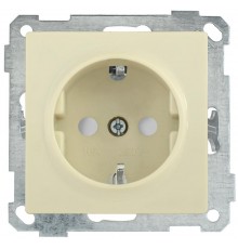 BOLERO кремовый Розетка с/з со шторками 16А РС14-1-0-Б  ERB14-K33-16  IEK
