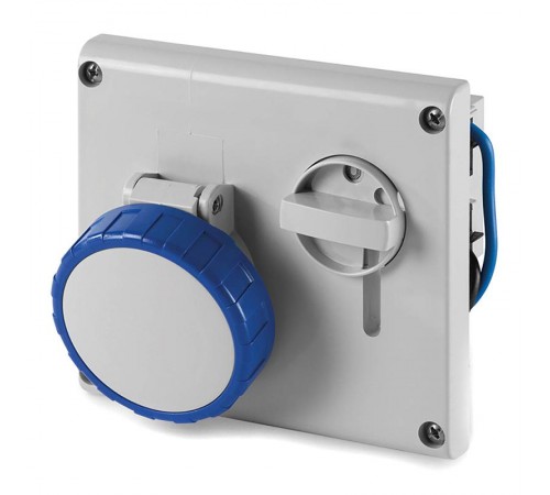 Розетка скрытой уст. с механической блокировкой и верхним расположением разъема IP67 16А 2P+E 230В  DIS4051683  DKC