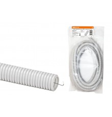 Труба гибкая гофрированная ПВХ 16мм с протяжкой лёгкая (10м)  SQ0401-0031  TDM